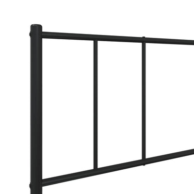 Metal Bed Frame with Headboard and Footboard Black 107x203 cm King Single Size Payday Deals