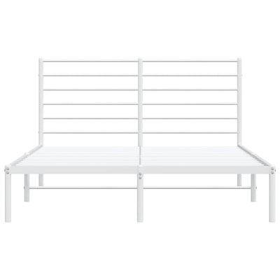 Metal Bed Frame with Headboard White 153x203 cm Queen Payday Deals