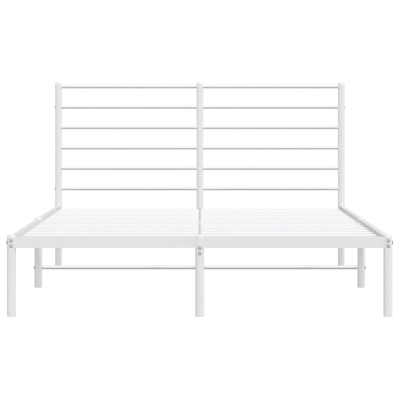 Metal Bed Frame with Headboard White 153x203 cm Queen Payday Deals