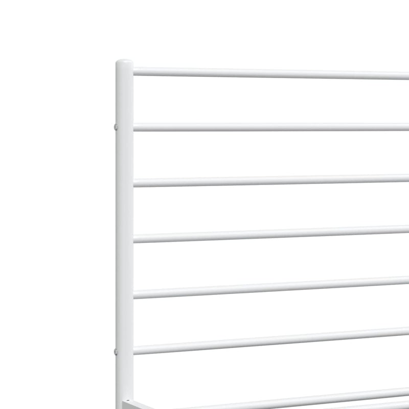 Metal Bed Frame with Headboard White 153x203 cm Queen Payday Deals