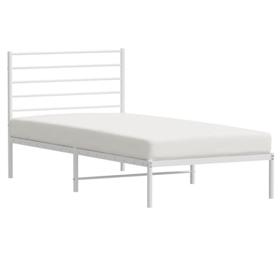 Metal Bed Frame with Headboard White 92x187 cm Single Payday Deals