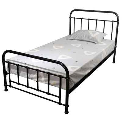 Metallica King Single Bed Size Metal Frame Platform Mattress Base - Black Payday Deals