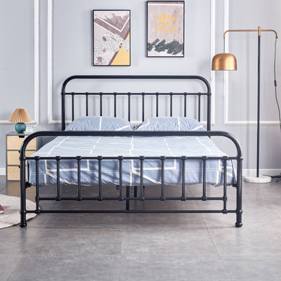 Metallica Queen Bed Size Metal Frame Platform Mattress Base - Black Payday Deals