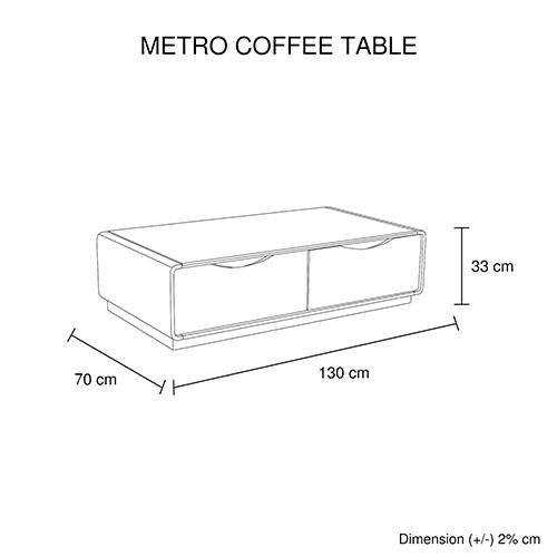 Metro Coffee Table Black Glass & White Painting Payday Deals