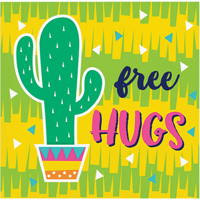 Mexican Taco Fiesta Cactus Free Hugs Beverage Napkins 16 Pack