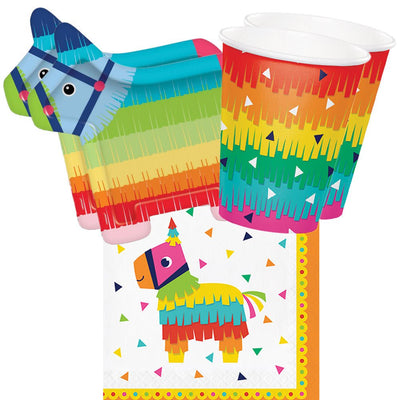 Mexican Taco Fiesta Donkey 16 Guest Tableware Party Pack