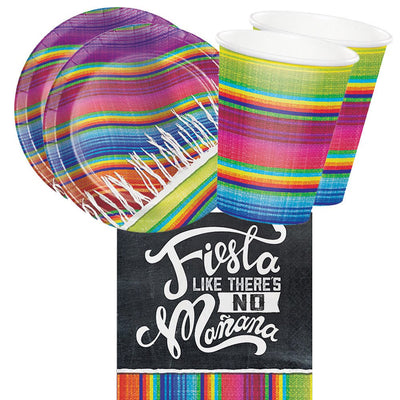 Mexican Taco Fiesta Serape 16 Guest Tableware Party Pack