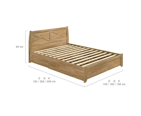 Mica Natural Wooden Bed Frame with Storage Drawers Double Payday Deals
