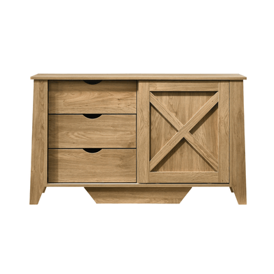 Mica Wooden Sliding door Sideboard with 3 Drawers