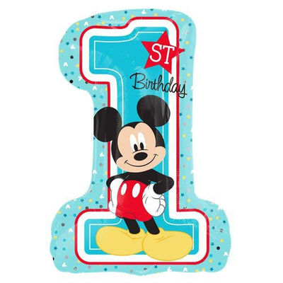 Mickey Mouse 1st Birthday Party Supplies "1" Shaped Balloon