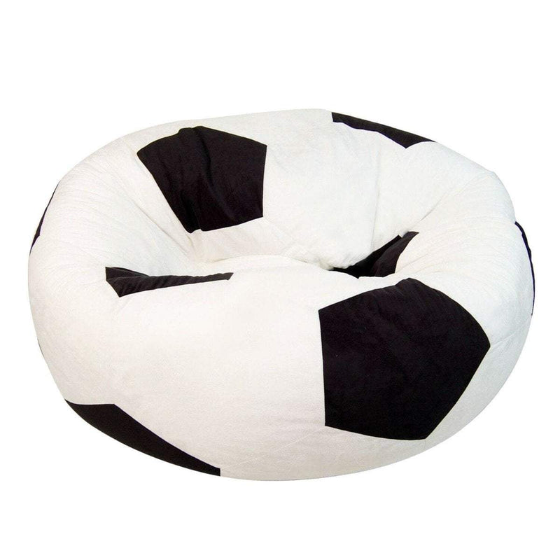 Micro Suede Football Soccer Ball Bean Shape Bag Indoor Outdoor Sofa Seat Chairs