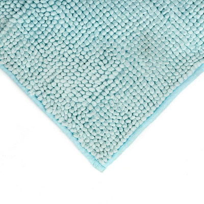 Microfiber Shower & Bathroom Bath Mat Non Slip Soft Pile Design (Aqua) Payday Deals