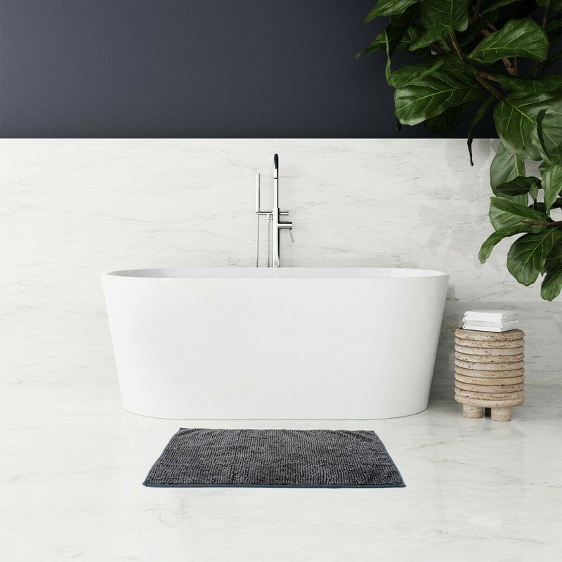 Microfiber Shower & Bathroom Bath Mat Non Slip Soft Pile Design (Dark Grey) Payday Deals