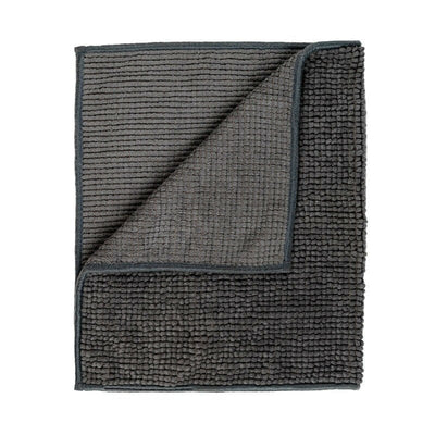 Microfiber Shower & Bathroom Bath Mat Non Slip Soft Pile Design (Dark Grey) Payday Deals