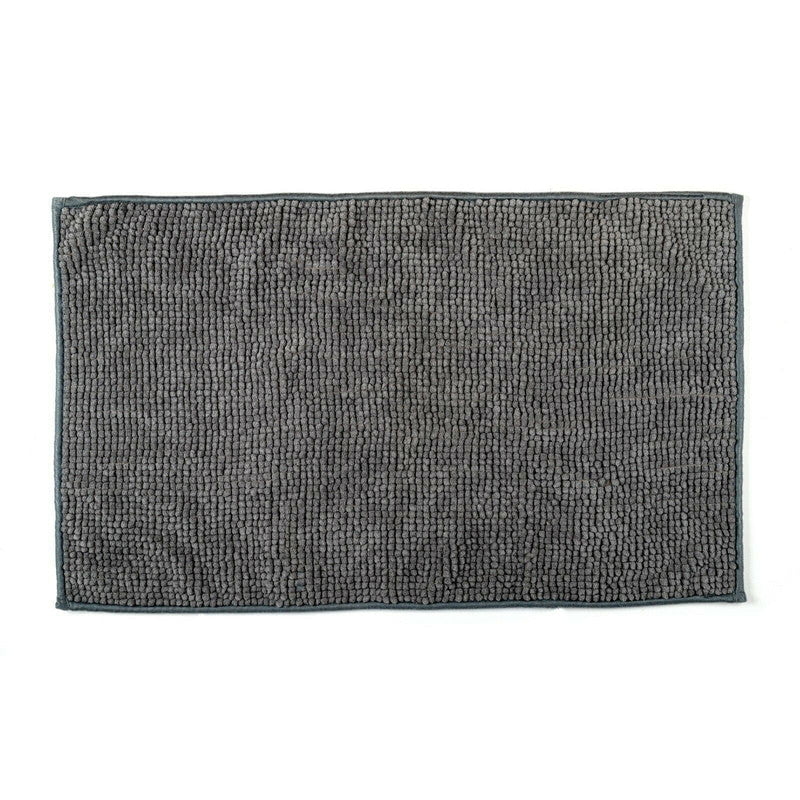 Microfiber Shower & Bathroom Bath Mat Non Slip Soft Pile Design (Dark Grey) Payday Deals