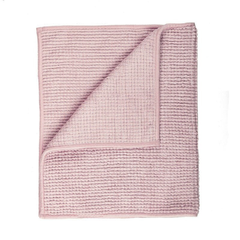 Microfiber Shower & Bathroom Bath Mat Non Slip Soft Pile Design (Pink) Payday Deals