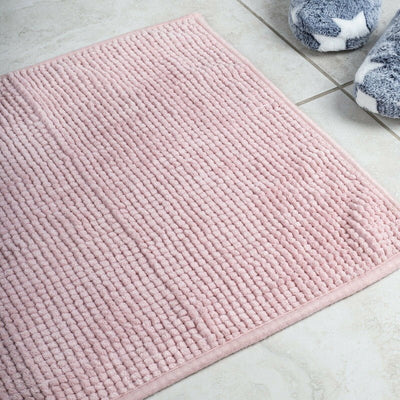 Microfiber Shower & Bathroom Bath Mat Non Slip Soft Pile Design (Pink) Payday Deals