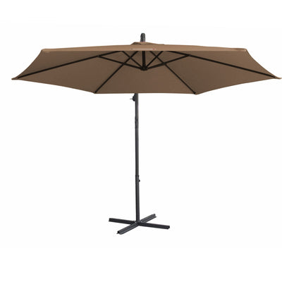 Milano 3M Outdoor Umbrella Cantilever With Protective Cover Patio Garden Shade - Latte