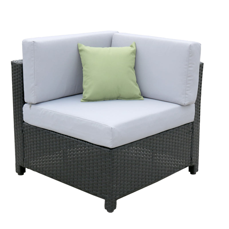 Milano 5 Piece Wicker Rattan Sofa Set Black Grey Outdoor Lounge Patio Furniture Payday Deals
