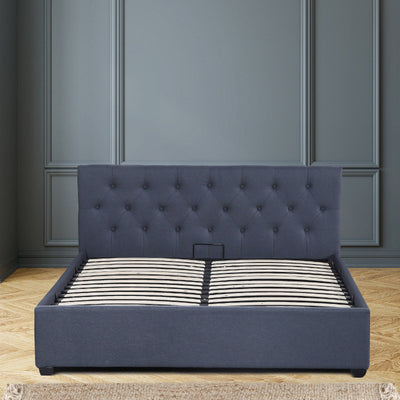 Milano Capri Luxury Gas Lift Bed Frame Base And Headboard With Storage All Sizes Charcoal Single Payday Deals