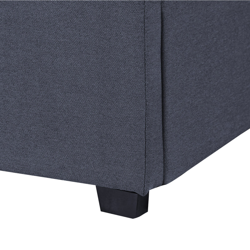 Milano Capri Luxury Gas Lift Bed Frame Base And Headboard With Storage - King Single - Charcoal Payday Deals