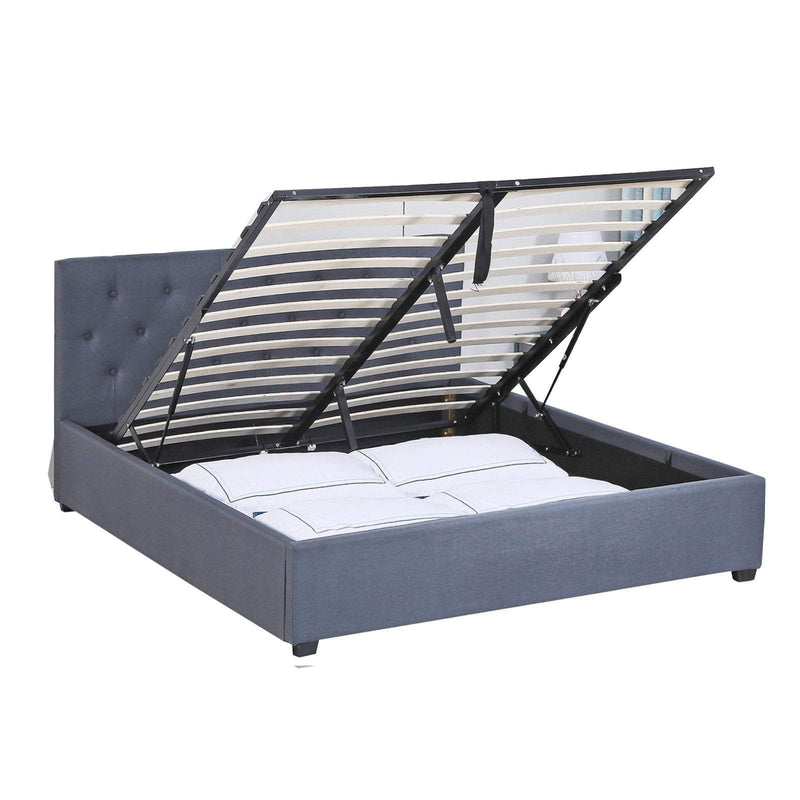 Milano Capri Luxury Gas Lift Bed With Headboard (Model 3) - Grey No.28 - King Single Payday Deals