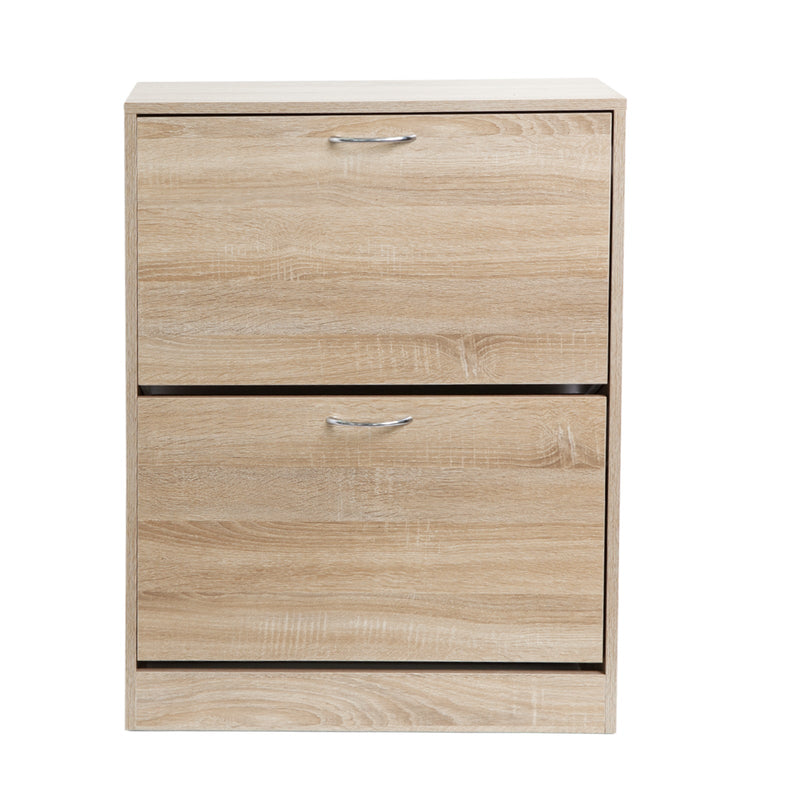 Milano Decor 24 Pair Wooden Shoe Cabinet Drawer Storage - Oak Payday Deals