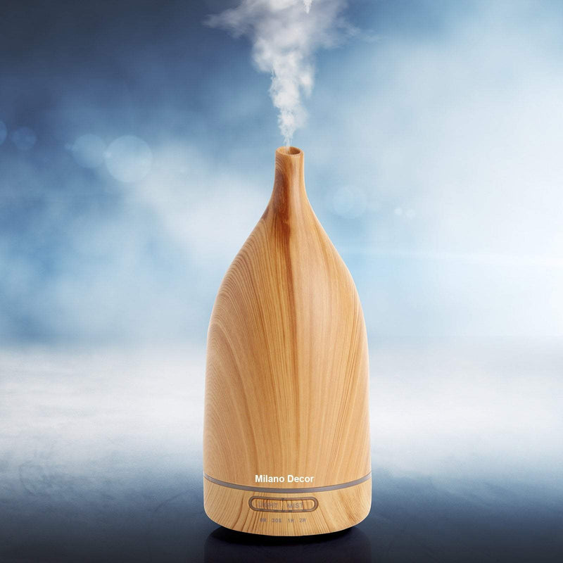 Milano Decor Aroma Diffuser 100ml Ultrasonic Humidifier Purifier And 3 Pack Oils 100ml Light Wood Payday Deals