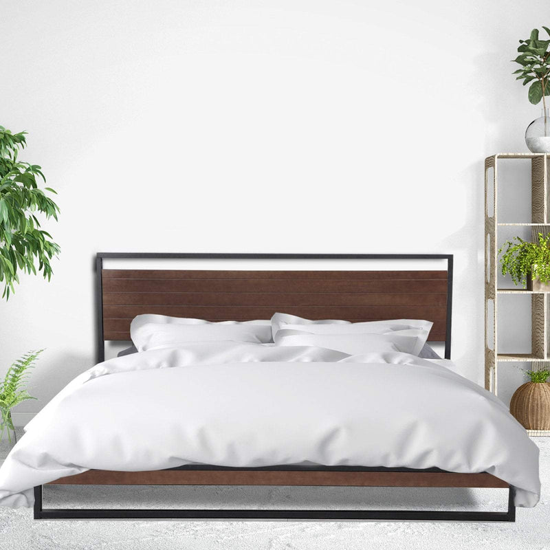 Milano Decor Azure Bed Frame with Headboard – Black - Double Payday Deals