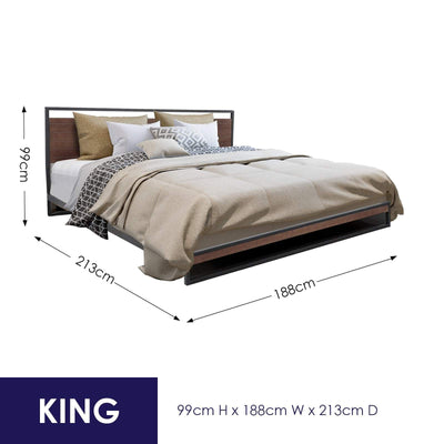 Milano Decor Azure Bed Frame with Headboard – Black - King Payday Deals