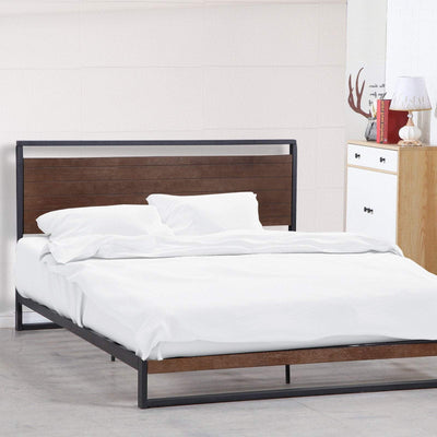 Milano Decor Azure Bed Frame with Headboard – Black - King Payday Deals