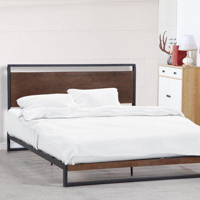 Milano Decor Azure Bed Frame with Headboard – Black - Queen Payday Deals