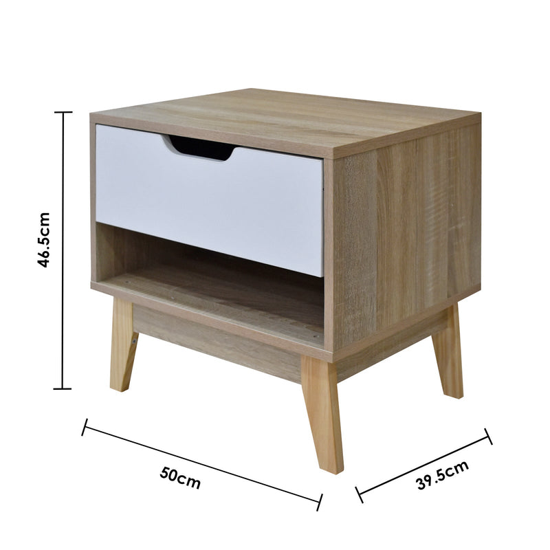 Milano Decor Bedside Table Manly Drawers Nightstand Unit Cabinet Storage Payday Deals