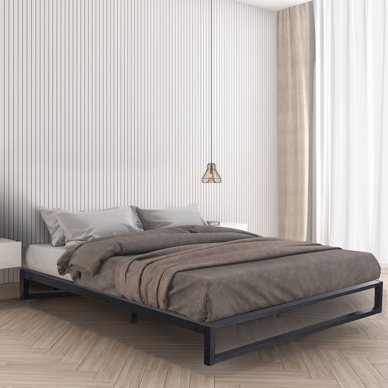 Milano Decor Florence Metal Bed Frame Mattress Base Platform Modern Black Single Payday Deals