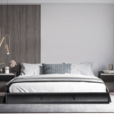 Milano Decor Florence Metal Bed Frame Mattress Base Platform Modern Black Single Payday Deals