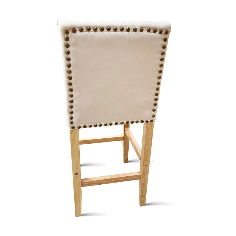 Milano Decor Hamptons Barstool Cream Chairs Kitchen Dining Chair Bar Stool - Three Pack - Cream Payday Deals