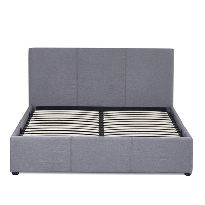 Milano Luxury Gas Lift Bed Frame Base And Headboard With Storage All Sizes Grey King Payday Deals