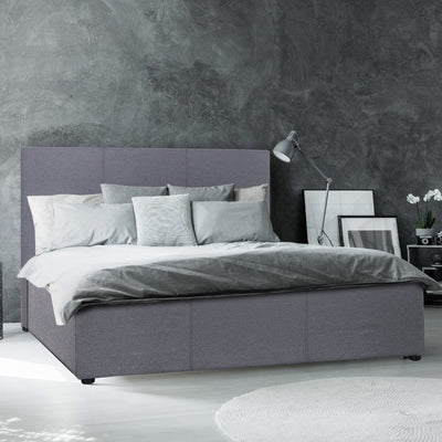 Milano Luxury Gas Lift Bed Frame Base And Headboard With Storage All Sizes Grey Single Payday Deals
