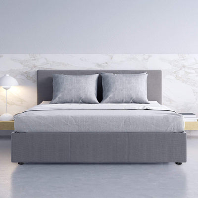 Milano Luxury Gas Lift Bed with Headboard (Model 1) - Grey No.28 - King Payday Deals