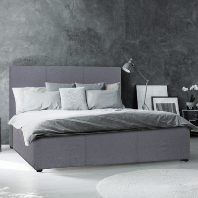 Milano Luxury Gas Lift Bed with Headboard (Model 1) - Grey No.28 - Queen Payday Deals