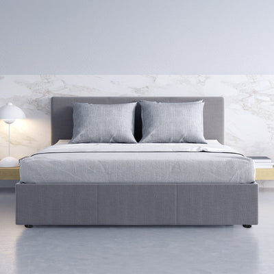 Milano Luxury Gas Lift Bed with Headboard (Model 1) - Grey No.28 - Queen Payday Deals