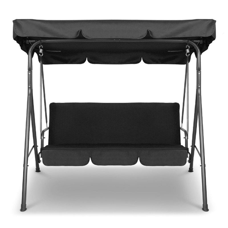 Milano Outdoor Steel Swing Chair - Black (1 Box) Payday Deals