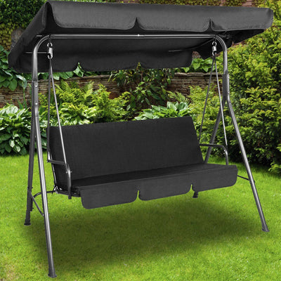 Milano Outdoor Steel Swing Chair - Black (1 Box) Payday Deals