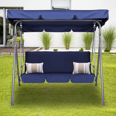 Milano Outdoor Steel Swing Chair - Dark Blue (1 Box)