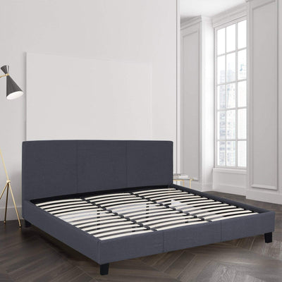 Milano Sienna Luxury Bed with Headboard (Model 2) - Charcoal No.35 - Double Payday Deals