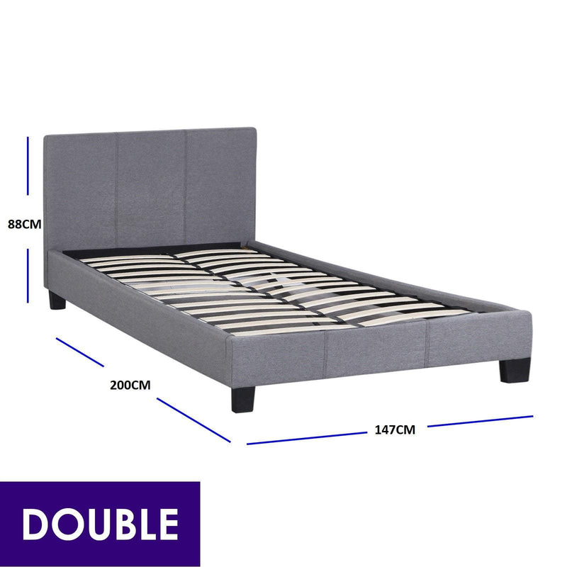 Milano Sienna Luxury Bed with Headboard (Model 2) - Grey No.28 - Double Payday Deals