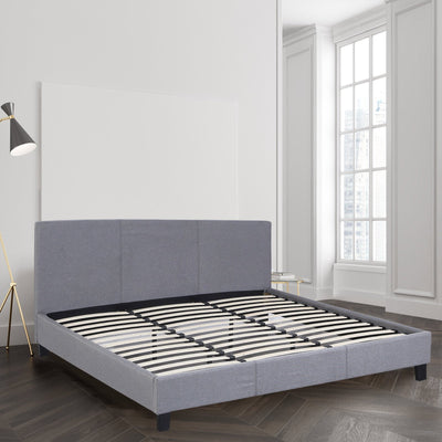 Milano Sienna Luxury Bed with Headboard (Model 2) - Grey No.28 - King Single Payday Deals