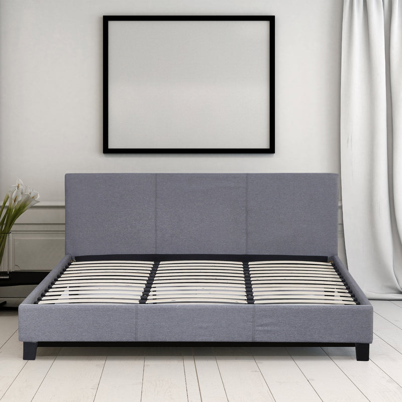 Milano Sienna Luxury Bed with Headboard (Model 2) - Grey No.28 - King Single Payday Deals