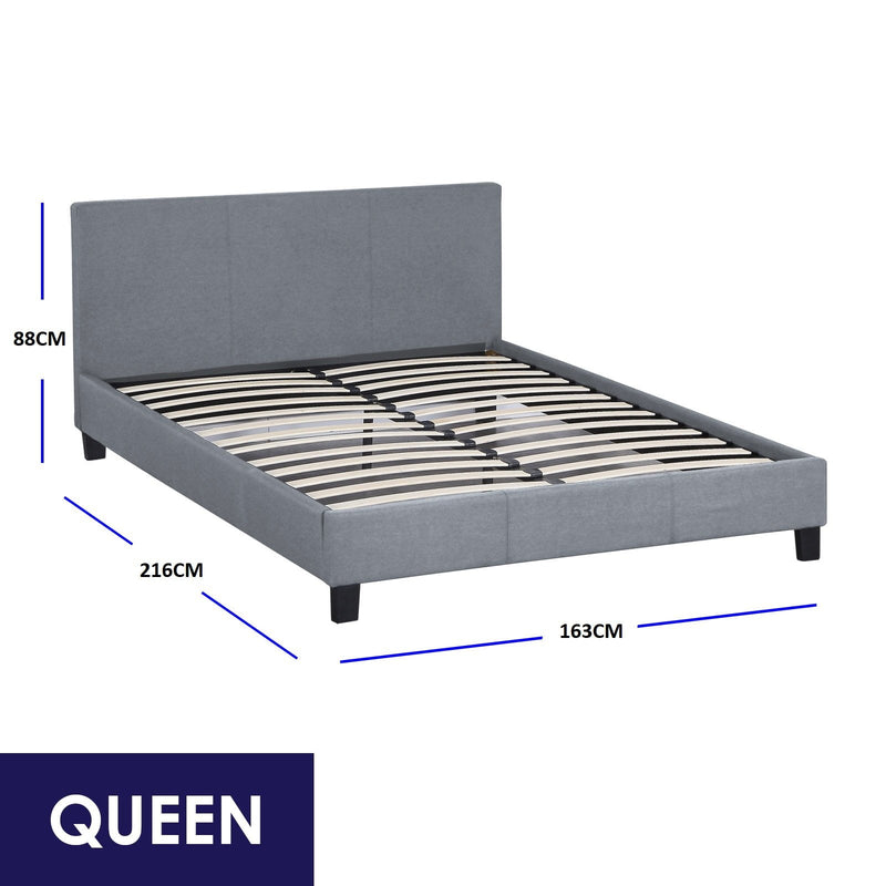 Milano Sienna Luxury Bed with Headboard (Model 2) - Grey No.28 - Queen Payday Deals