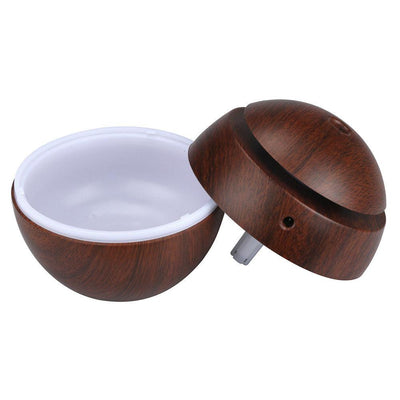 Milano Ultrasonic USB Diffuser with 10 Aroma Oils Humidifier LED Light 130ml 9.7 x 9.7 x 9.7cm Dark Wood Payday Deals